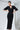 Black Cotton Wrap Dress Minimalist Midriff-Cut Maxi Length - Custom Made - Bastet Noir