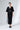 Black Cotton Wrap Dress Minimalist Midriff-Cut Maxi Length - Custom Made - Bastet Noir