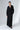 Black Cotton Everyday Office Workwear Shirt Dress With Front Buttons And V Neckline - Custom Made - Bastet Noir