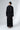 Black Cotton Everyday Office Workwear Shirt Dress With Front Buttons And V Neckline - Custom Made - Bastet Noir