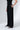 Black Wide-Leg High-Waist Pants Belted Crepe Trousers - Custom Made - Bastet Noir