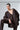 Chocolate Brown Linen And Silk Everyday Day To Night Oversized Blouse And Flared Pants Set - Custom Made - Bastet Noir