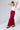 Red Linen Maxi Skirt With High Waist Front Slit and Buttons - Custom Made - Bastet Noir