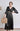Black midi dress with smocking details