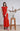 Red Off Shoulder Bridesmaid Midi Dress - Custom Made - Bastet Noir