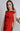 Red Off Shoulder Bridesmaid Midi Dress - Custom Made - Bastet Noir