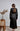 Black midi dress with smocking details