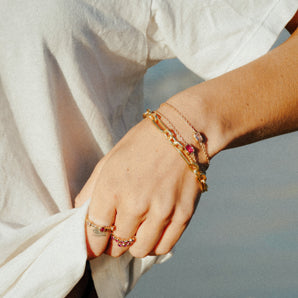 Lopsided Gemstone Bracelet - White