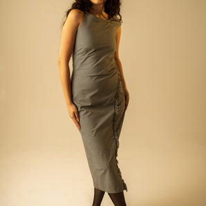 Check Fringe Dress