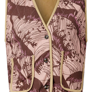 WAVE - Organic Cotton Reversible Gilet - Camel/Pink