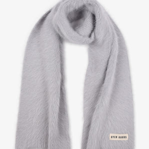 hyer goods upcycled angora scarf grey #color_light-grey