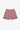 Bessie A-line tailored shorts in berry red stripe designer deadstock cotton, made in London by Saywood