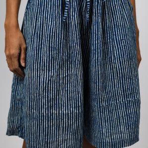 Sailor Blue Pinstripe Long Bermuda Shorts