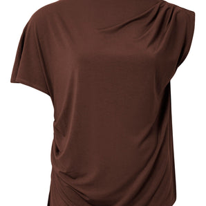 CATE - Modal Jersey Top - Chocolate