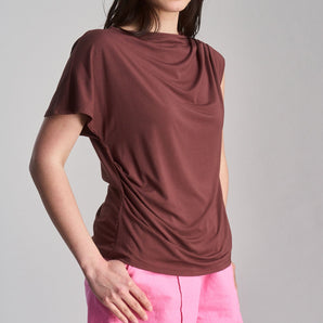CATE - Modal Jersey Top - Chocolate