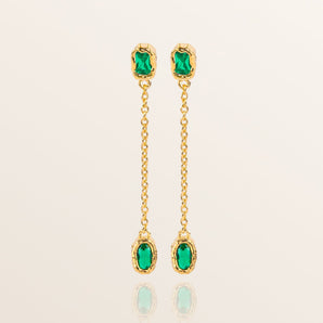 Colourburst Drop Earrings - Green