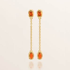 Colourburst Drop Earrings - Orange