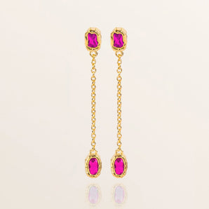 Colourburst Drop Earrings - Magenta