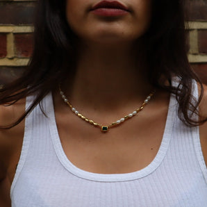 Pearl Necklace with Gold Nuggets