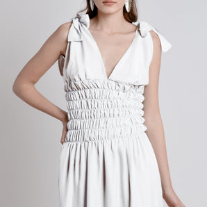 White Flowy Ethereal Maxi Dress - Custom Made - Bastet Noir