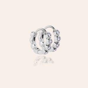 Halo Hoops - White Silver