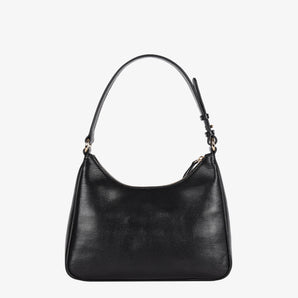 hyer goods recycled leather hobo shoulder bag embossed lizard black lizard#color_black-lizard