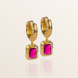 Luna Earrings - Magenta