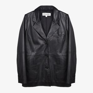Deadstock Leather Blazer #color_black