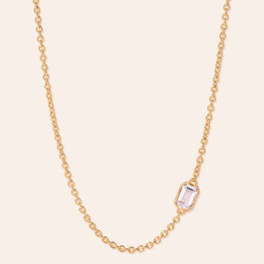 Lopsided Gemstone Necklace - White