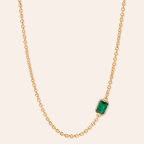 Lopsided Gemstone Necklace - Green