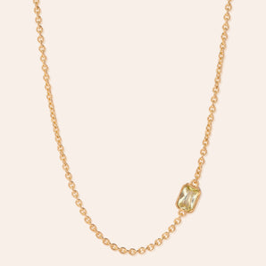 Lopsided Gemstone Necklace - Peridot