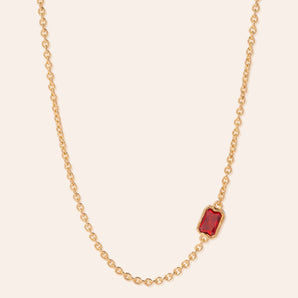 Lopsided Gemstone Necklace - Orange