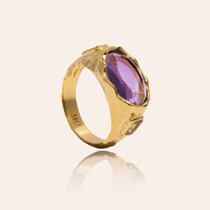 Cosmic Gemstone Ring - Purple Amethyst