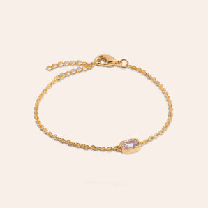 Lopsided Gemstone Bracelet - White