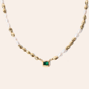 Pearl Necklace with Gold Nuggets