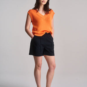 EMMIE - Organic Linen Cotton Shorts - Black