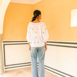 Flower Embroidery Alice Blouse