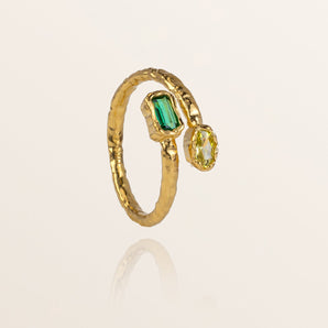 Solstice Ring - Green and Peridot