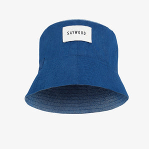 Japanese denim bucket hat by Saywood. Rich natural indigo reversible bucket hat, unisex.