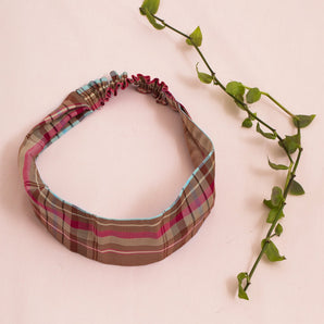 Heidi Headband, Zero Waste, Pink Check | Deadstock Cloth