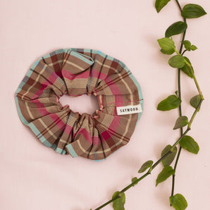 Scrunchie, Zero Waste, Pink Check | Deadstock Cloth