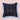 Navy check cushion with ruffle edge in pale blue, by Saywood