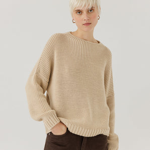 Laumės: Beige Merino Wool Sweater