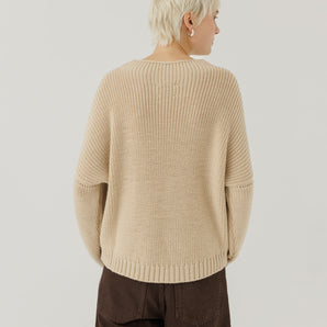 Laumės: Beige Merino Wool Sweater