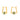 Gold Deco Square Agate Hoops