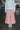 Amelia pink corduroy trousers ankle-length detail with Lela white shirt, sustainable fashion made in London by Saywood