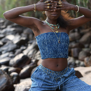 Sailor Blue Pinstripe Long Bermuda Shorts