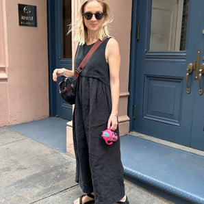 Linen Jumpsuit | Black | Journy 