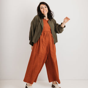 Linen Jumpsuit - Ada - Burnt Orange