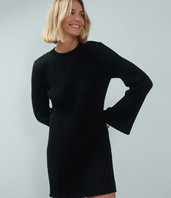 Aušra: Black Cotton Mini Dress